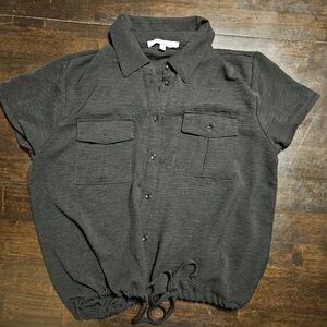 Charcoal Button Down Casual Shirt